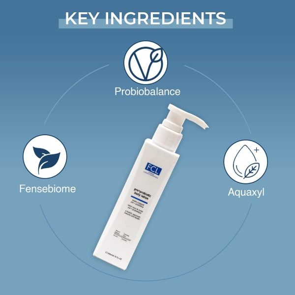⁦FCL Pre+Probiotic Body Lotion for Healthy Skin Nutrition with Probiotics | Lotion for Dry Skin, Itchy Skin & Sensitive Skin | Non Comedogenic, Paraben Free Lotion - 6.76 Fl Oz⁩ - الصورة ⁦2⁩