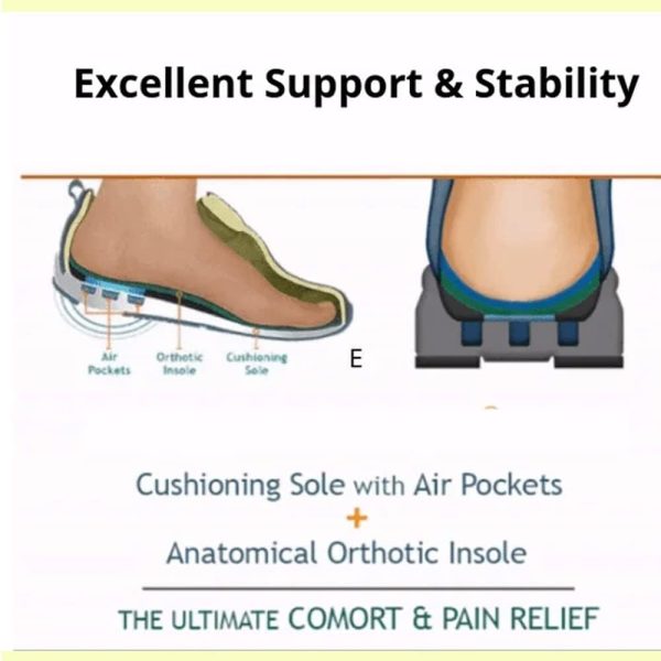 ⁦HFAOHO Skin Adjustable Orthotic Sandals Women's Orthopedic Sandals with Arch Support Comfort Casual Flat Bottom Walking Beach Sandals (Beige,40)⁩ - الصورة ⁦5⁩