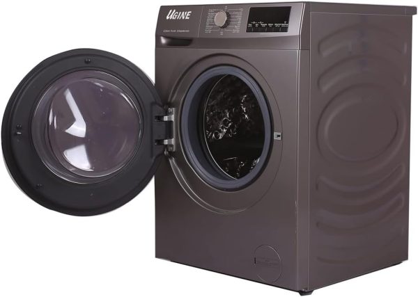 Ugine Automatic Washing Machine, Front Load, 12 KG, 100% 90% Drying, Inverter, Energy Saving 23%, Silver - UWHFLW12S