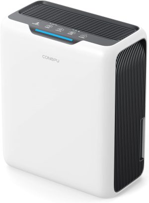 CONOPUPlus Dehumidifier 3000ML, Home Mould Dehumidifier for 20㎡, Sleep Mode 30 dB, Timer 6-24H, Automatic Defrost, 1.3 kWh, Portable Dehumidifier for Bedroom, Bathroom, Kitchen