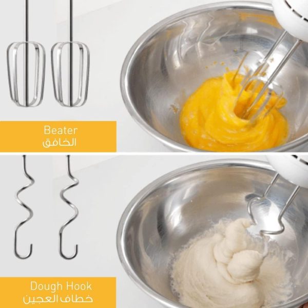 ⁦Panasonic 175W, Stand Mixer 5 Speed Selection, with Egg Beater and Dough Hook, MKGB3 , White⁩ - الصورة ⁦2⁩