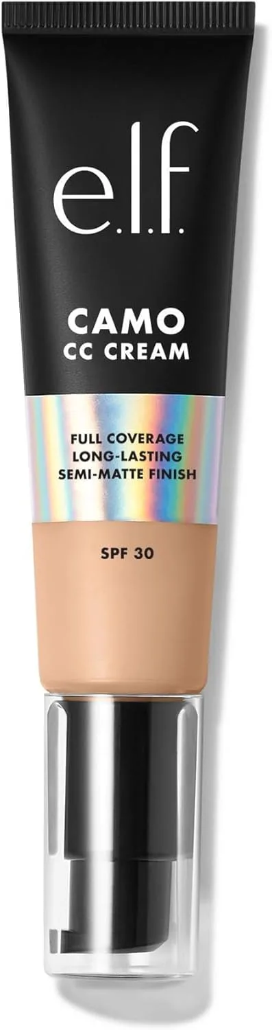 e.l.f. Camo CC Cream, Color Correcting Full Coverage Foundation with SPF 30, Light 210 N, 1.05 Oz