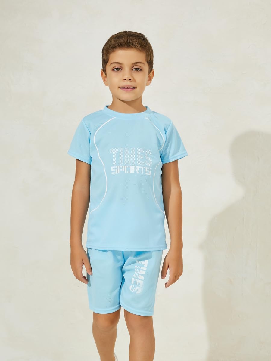 Styli Boys Graphic Print T-Shirt & Shorts Sportswear Set 2 Styli Boys Graphic Print T-Shirt & Shorts Sportswear Set - الصورة 2