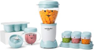 NutriBullet Baby 200 Watts, 18 Piece Set, Care System, Multi-Function High Speed Blender, Mixer System with Nutrient Extractor, Smoothie Maker, Blue BB-101B