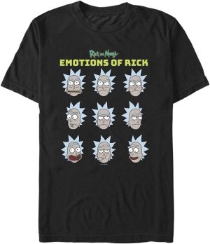 Warner Bros. Mens Rick and Morty Rick Emotions Men's Tops Short Sleeve Tee Shirt