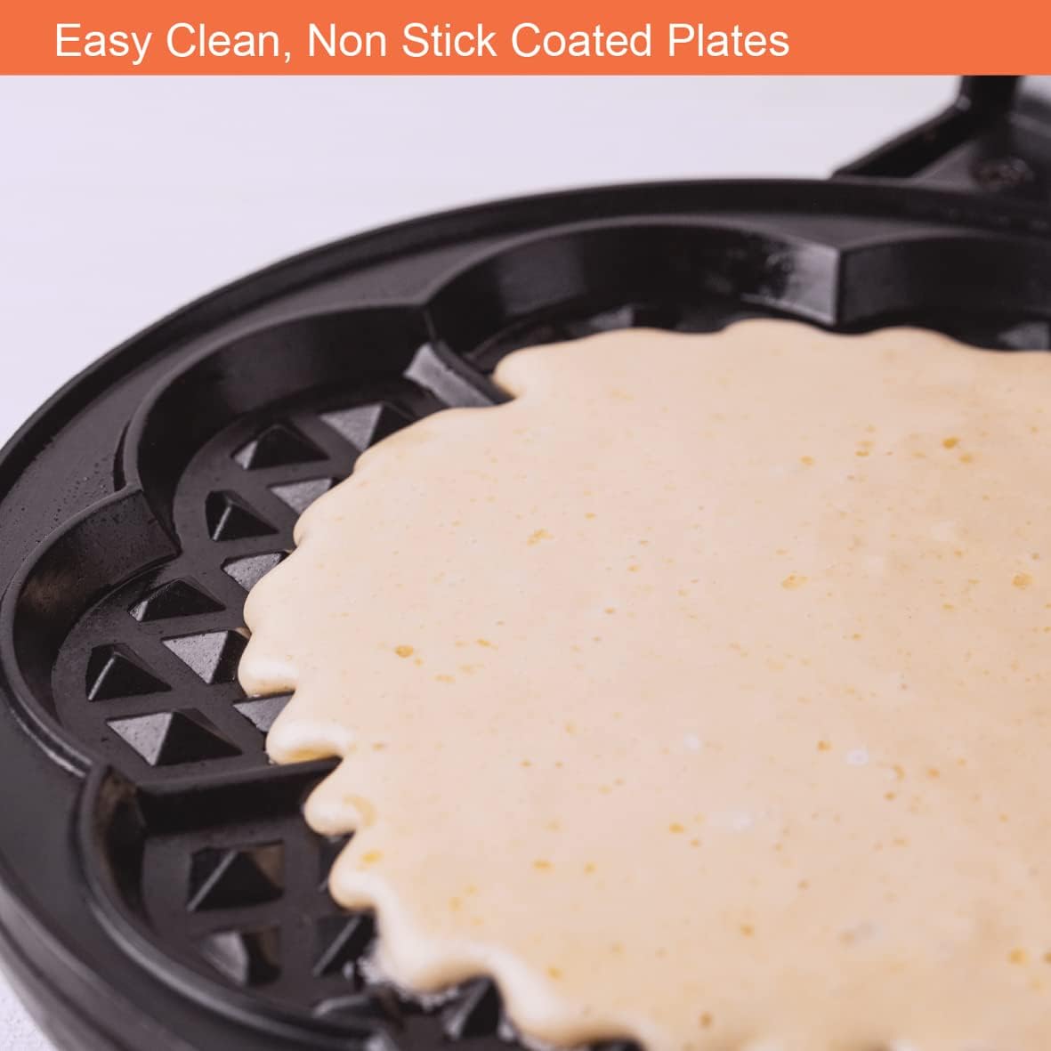 Global Gizmos 35570 Heart Shaped Waffle Maker / 1000W / Unique Thermostatic Design/Non-Stick Plates/Easy Clean / 25cm x 22cm / Pink Colour 6 Global Gizmos 35570 Heart Shaped Waffle Maker / 1000W / Unique Thermostatic Design/Non-Stick Plates/Easy Clean / 25cm x 22cm / Pink Colour - الصورة 6