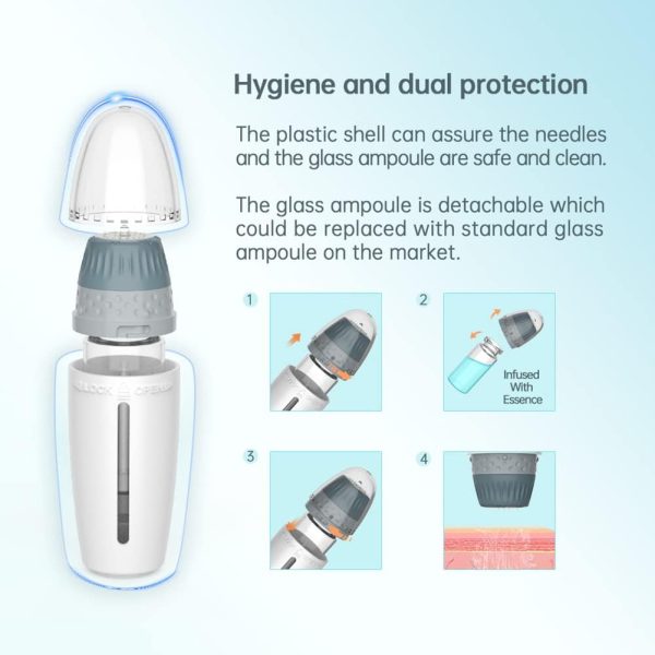 ⁦HASMI Adjustable Microneedling Derma Stamp, 24 Titanium Micro Needles Stamp for Hair Loss, Wrinkles, Sun Damage, Dark Spots, Ance Scars, Cellulite, Stretch Marks To Use on Face, Eyes, Body⁩ - الصورة ⁦6⁩