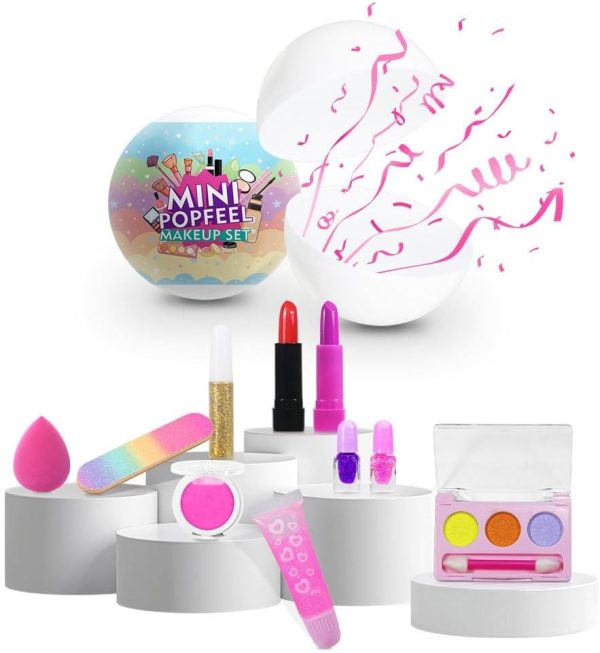 ⁦Kids Safe Washable Make up Set for Girls, Includes Lipstick, Eyeshadow, Blush, Nail Polish, Glitter and More, Perfect for Party, Dress Up, Pretend Play, Birthday Gift⁩ - الصورة ⁦4⁩