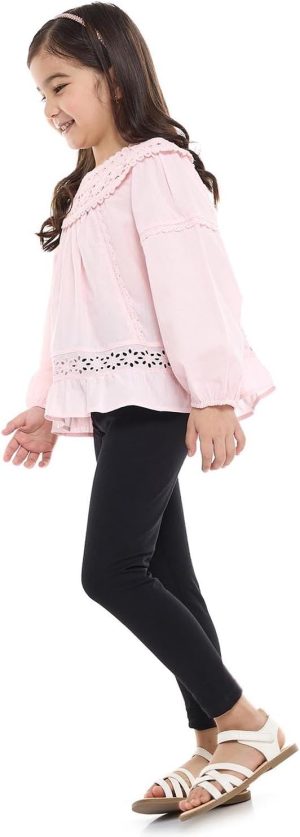 R&B Girls 125-0927Kg384-8 Solid Leggings With Elastic Waist