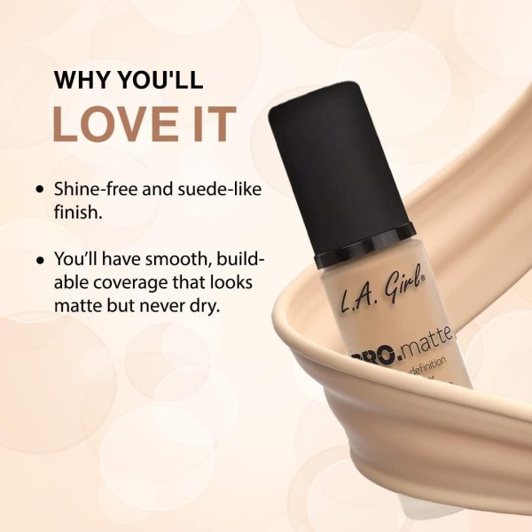 ⁦L.A.Girl Pro Mattte Hight Definition Long Wear Matte Foundation 30ml, Ivory, GLM671⁩ - الصورة ⁦2⁩