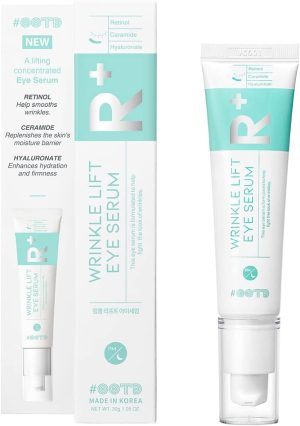#OOTD Vegan Retinol Eye Cream Serum with Ceramide, Hyaluronate [30 g] Youthful Korean Wrinkle Lift Solution, Anti Aging Solution, Kbeauty Face + Skin Care