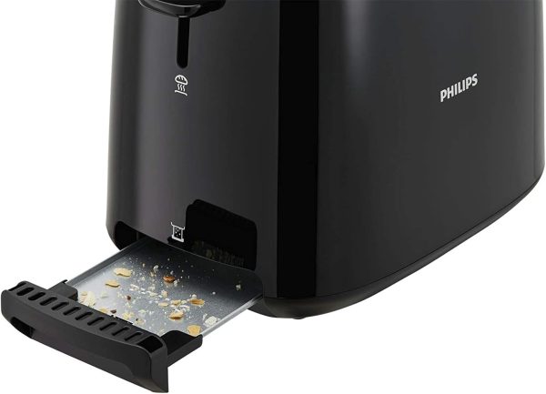 ⁦Versuni Philips Toaster, 8 Settings, Integrated bun warming rack, Compact design, Black, HD2581/91⁩ - الصورة ⁦4⁩