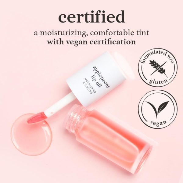 ⁦NOONI Korean Vegan Appleseed Lip Oil - Applepeony | Long-Lasting, Moisturizing, Plumping, Revitalizing for Dry Lips, Waterproof, No Peel Off, Hydrating, Nourishing Crystal Clear, 0.12 FL Oz⁩ - الصورة ⁦3⁩