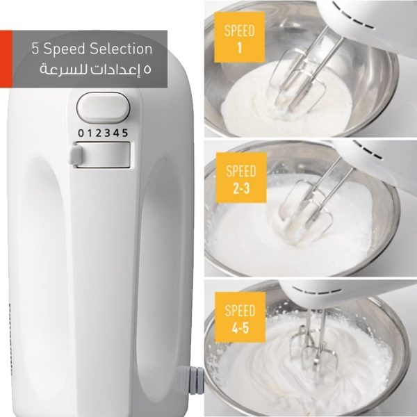 ⁦Panasonic 175W, Stand Mixer 5 Speed Selection, with Egg Beater and Dough Hook, MKGB3 , White⁩ - الصورة ⁦5⁩