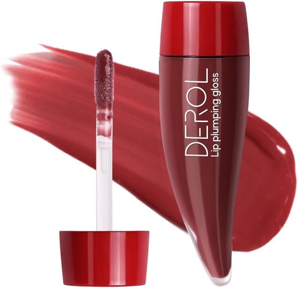 Mirror Lip Gloss, Moisturizing Long Lasting Liquid Lipstick with Essential Oil and Peppermint, Full Coverage Lip Glaze for Women-Red