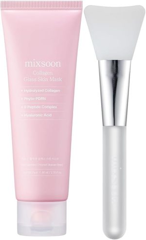 mixsoon Collagen Glass Skin Mask Peel off Facial Packs 2.71 Fl. Oz. / 80ml Collagen Wrapping Hydrating, Glow, Moisturizer For Korean Glass Skin Care