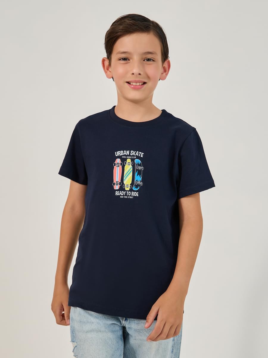 تيشيرت برقبة دائرية مطبوع عليه رسومات للاولاد من ستايلي 2 تيشيرت برقبة دائرية مطبوع عليه رسومات للاولاد من ستايلي - الصورة 2