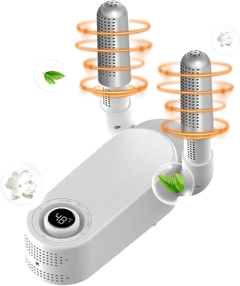 ALMEKAQUZ Shoe Dryer Boot Dryer, Shoe Dryer with Heat Blower, Glove Dryer & Boot Warmer, 90° Adjustable Dry Rack, Telescopic Bendable Dry Ports