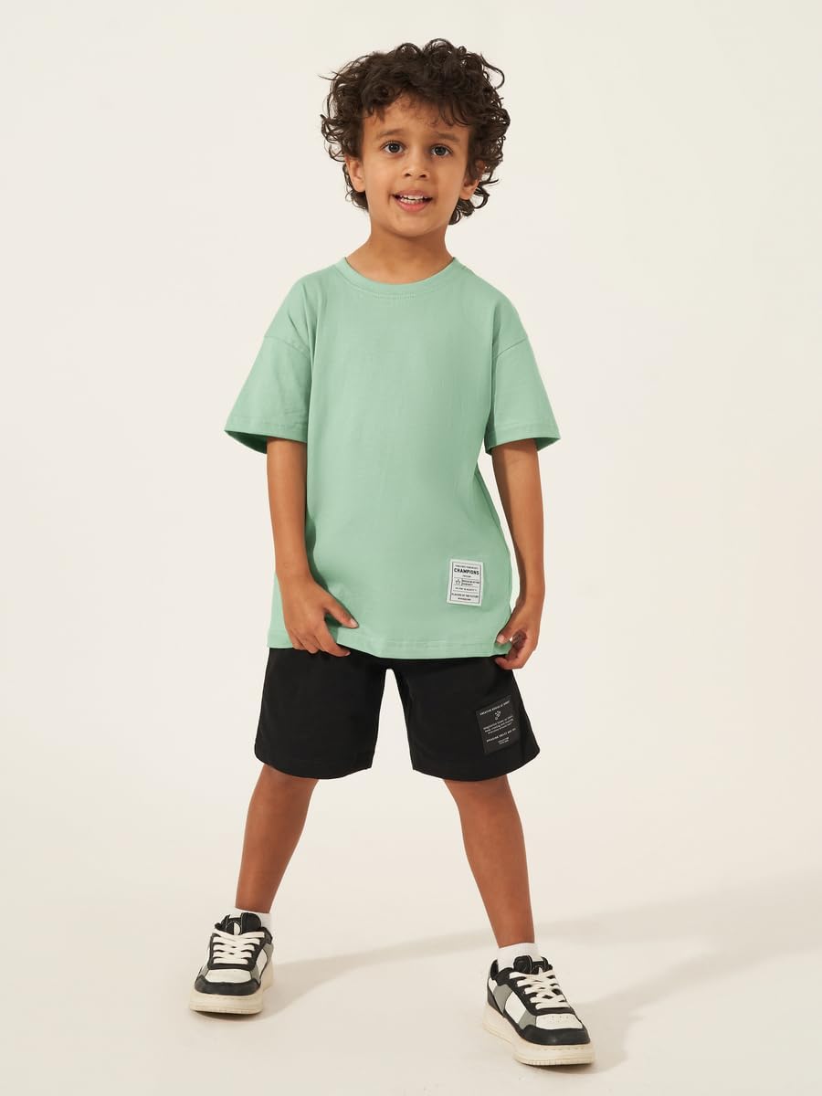 تيشيرت سادة بمقاس كبير مع تفاصيل شارة للاولاد من ستايلي 3 تيشيرت سادة بمقاس كبير مع تفاصيل شارة للاولاد من ستايلي - الصورة 3