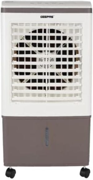 Geepas air cooler & humidifier - 3 mode (normal/natural/sleep), 9 hours timer, led display with indicator lights, auto horizontal swing, 2 pcs icebocx, remote, assorted colors - gac9433n