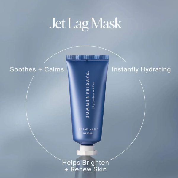 ⁦Summer Fridays Jet Lag Essentials Skincare Set - Travel Size Skincare Kit Including Jet Lag Eye Patches, Hydration Mist, Deep Hydration Face Serum & Mask (4 Count)⁩ - الصورة ⁦3⁩