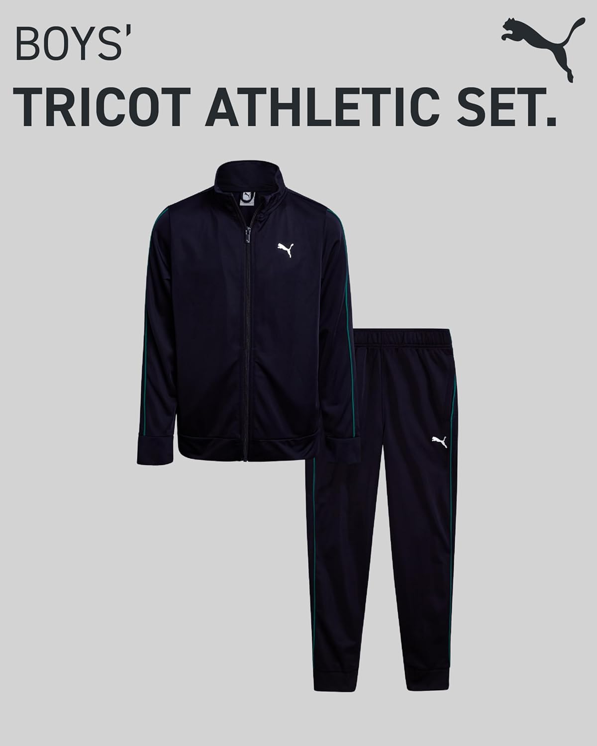 طقم سروال للأولاد - طقم ملابس رياضية من التريكو، سويت شيرت بسحاب وسروال رياضي اكتيف - طقم ملابس رياضية للأولاد من بوما، لعمر 4-16 عامًا، قطعتين 2 طقم سروال للأولاد - طقم ملابس رياضية من التريكو، سويت شيرت بسحاب وسروال رياضي اكتيف - طقم ملابس رياضية للأولاد من بوما، لعمر 4-16 عامًا، قطعتين - الصورة 2