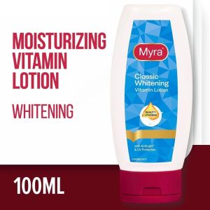 Myra Classic Whitening Vitamin Lotion - With ActiLight & UV Protection - Keep Skin Smooth,Glowing & Healthy - Skin Whiter in as Early as 7 Days - 100 ml
