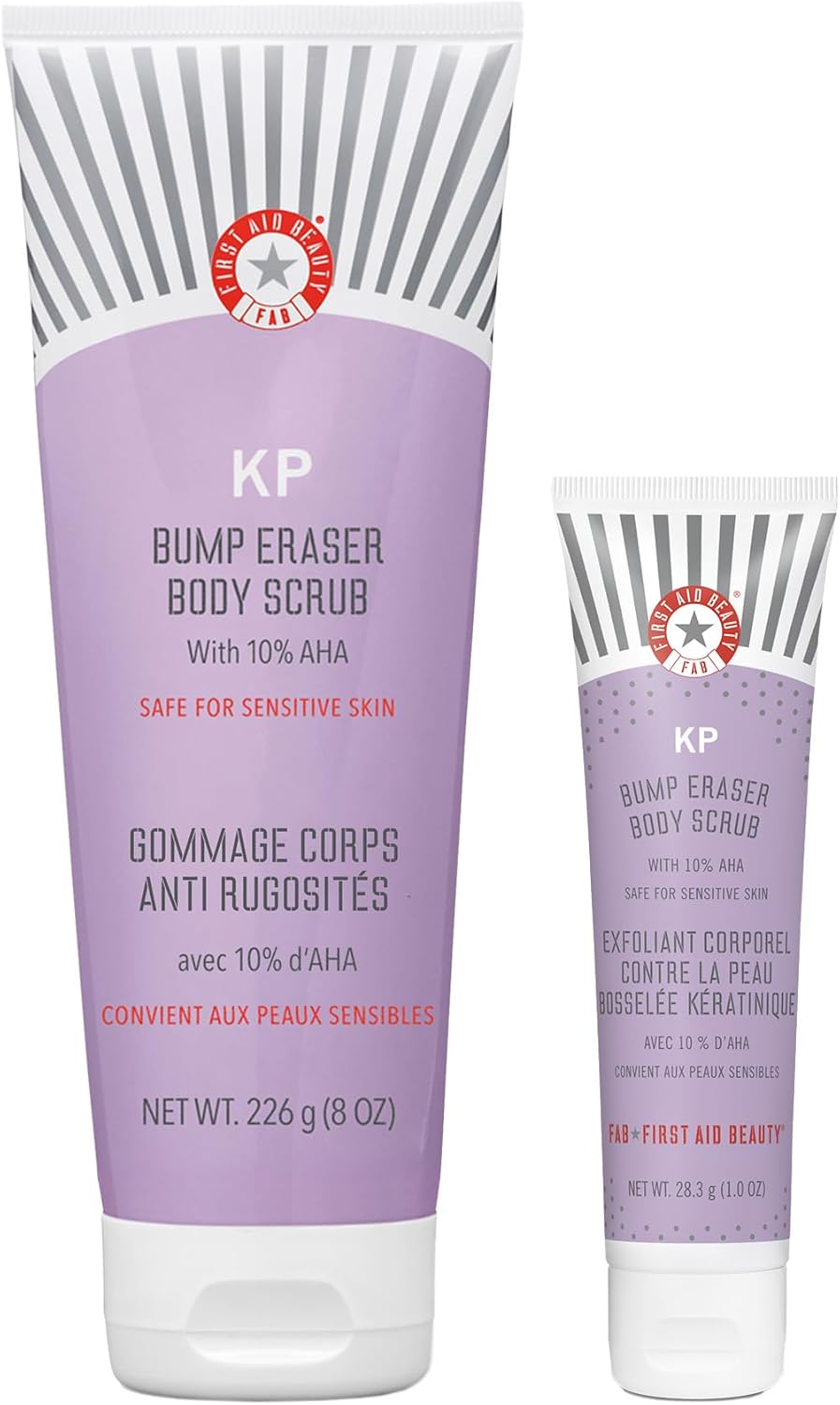 First Aid Beauty KP Bump Eraser Body Scrub Exfoliant for Keratosis Pilaris with 10% AHA – 8 oz + Bonus 1 oz Travel Size Tube 1 First Aid Beauty KP Bump Eraser Body Scrub Exfoliant for Keratosis Pilaris with 10% AHA – 8 oz + Bonus 1 oz Travel Size Tube