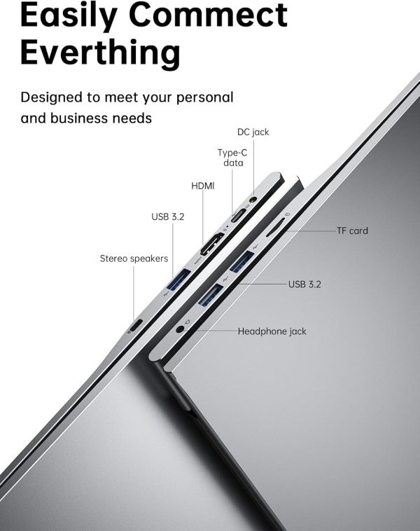 ⁦ACEMAGIC 17.3" Laptop with Quad Core-12th Alder Lake N97 Processor, FHD Display, 16GB RAM 512GB SSD Laptop, Windows 11 Laptops Computer, Webcam, Light&Thin,HDMI, Type-C, USB3.2⁩ - الصورة ⁦5⁩