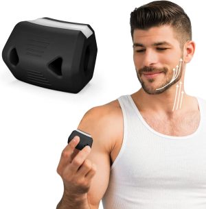 SYOSI Jawline Exerciser for Men Women, Jaw Trainer, Silicone Facial Exerciser for Sculpting Jawline, Reduce Double Chin, Face Neck Toning, Strengthen Jaw Muscles, Tighten Skin and Neck (Black, 55lb)