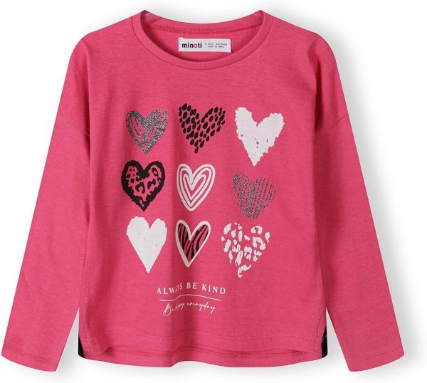 ⁦Minoti Girls Girls 3Pk Basic Be Kind L/S Graphic Tops Girls 3Pk Basic Be Kind L/S Graphic Tops⁩ - الصورة ⁦3⁩