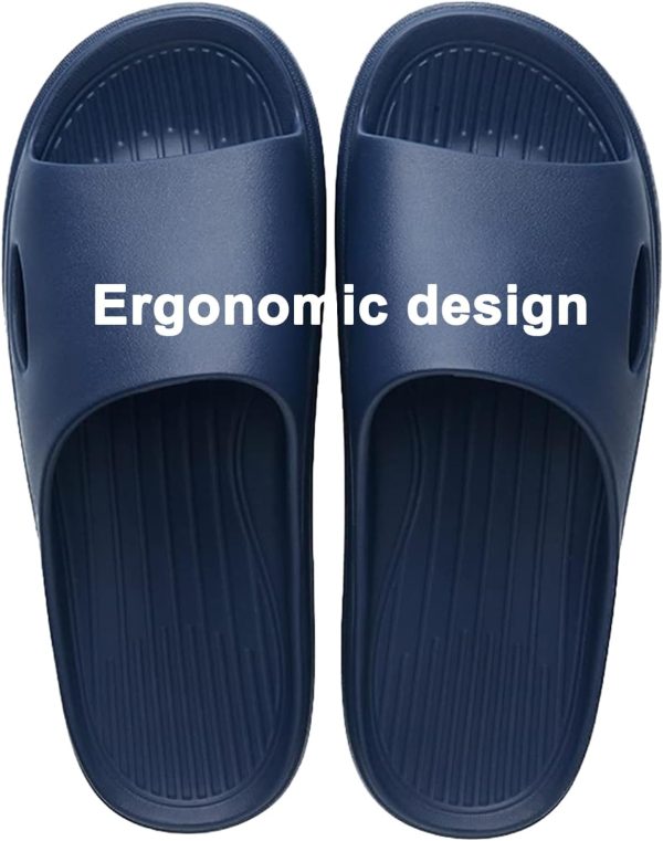 ⁦ARCFEETORY Women Bathroom Slippers Open Toe Shower Shoes Anti-slip Slippers Soft Lightweight Flat Indoor Outdoor Sandals⁩ - الصورة ⁦7⁩