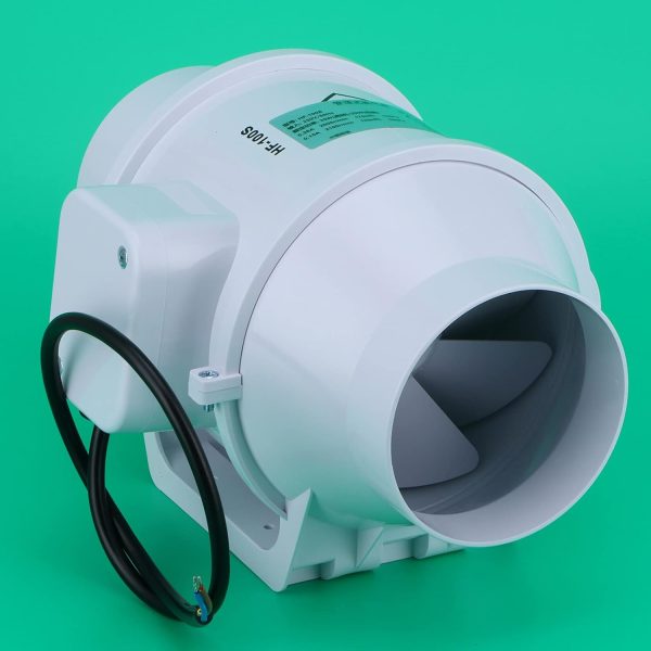 ⁦Kitchen Duct Fan, 4 Inch 220 V Inline Exhaust Air Fan, Flowing Ventilation System For Duct Vent Bathroom, Kitchen, Grow Tent, Hydroponics, 31 DB⁩ - الصورة ⁦7⁩