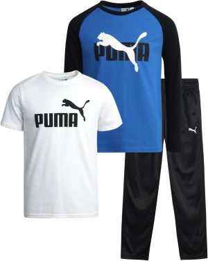 PUMA Boys B Jogset 2 Tees 3pc Pant Set