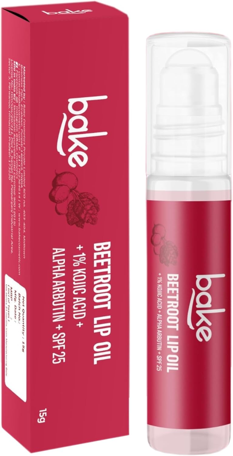 BAKE 1% Kojic Acid Beetroot Tinted Lip Balm Oil with SPF 25, Pigmentation & Dark Lips Beetroot Beetroot Lip Oil 15 ml 1 BAKE 1% Kojic Acid Beetroot Tinted Lip Balm Oil with SPF 25, Pigmentation & Dark Lips Beetroot Beetroot Lip Oil 15 ml