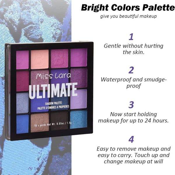 ⁦X spring Eyeshadow Palette, 16 Colors Matte Glitter Eyeshadow, Long Lasting Waterproof Blendable Eye Shadow Palette, Colorful Eye Shadow Pallet Make Up for Women and Girls⁩ - الصورة ⁦2⁩