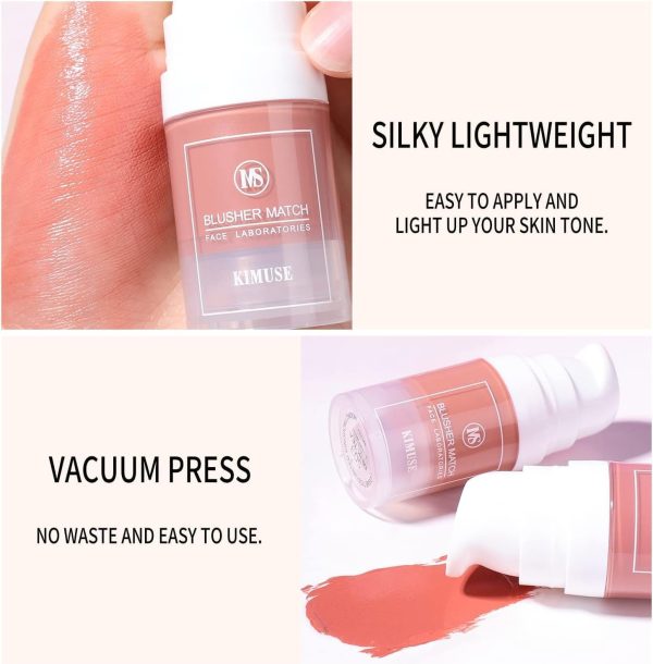 ⁦NALACAL Liquid Blush Trio Makeup, Gel Cream Blush Liquid Blusher and Cheek Color, Makeup Lightweight and Breathable Feel, Natural Looking, Blendable Buildable 3Pcs⁩ - الصورة ⁦2⁩