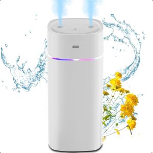X spring Air Humidifier, 600ML Quiet Humidifiers for Bedroom, USB Personal Desktop Humidifier, Portable Cool Mist Humidifier with Colorful Mood Lights, Auto Shut-Off Humidifiers for Office, Bedroom
