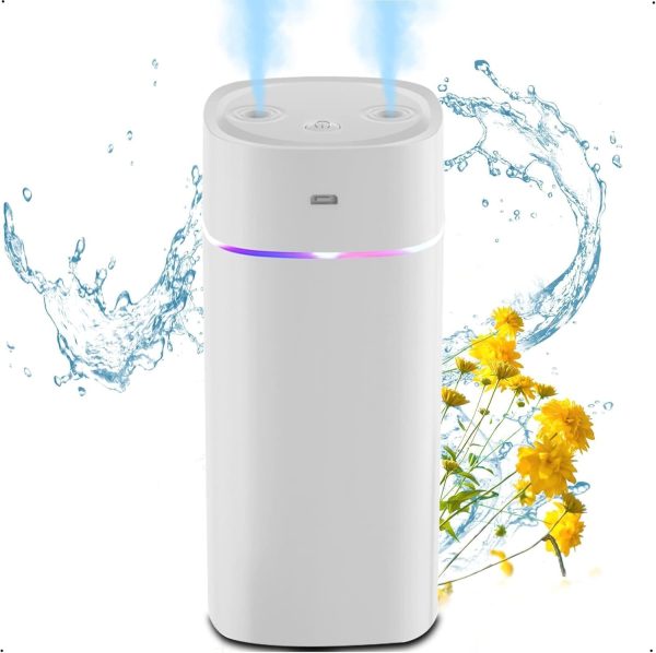 X spring Air Humidifier, 600ML Quiet Humidifiers for Bedroom, USB Personal Desktop Humidifier, Portable Cool Mist Humidifier with Colorful Mood Lights, Auto Shut-Off Humidifiers for Office, Bedroom