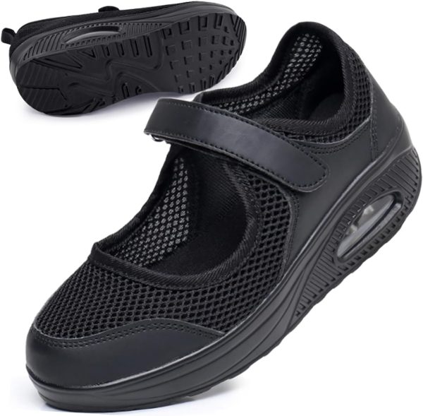 Women's Comfortable Working Nurse Shoes Non-Slip Adjustable Breathable Walking Buffer Fitness Casual Nursing Orthotic Shoes
