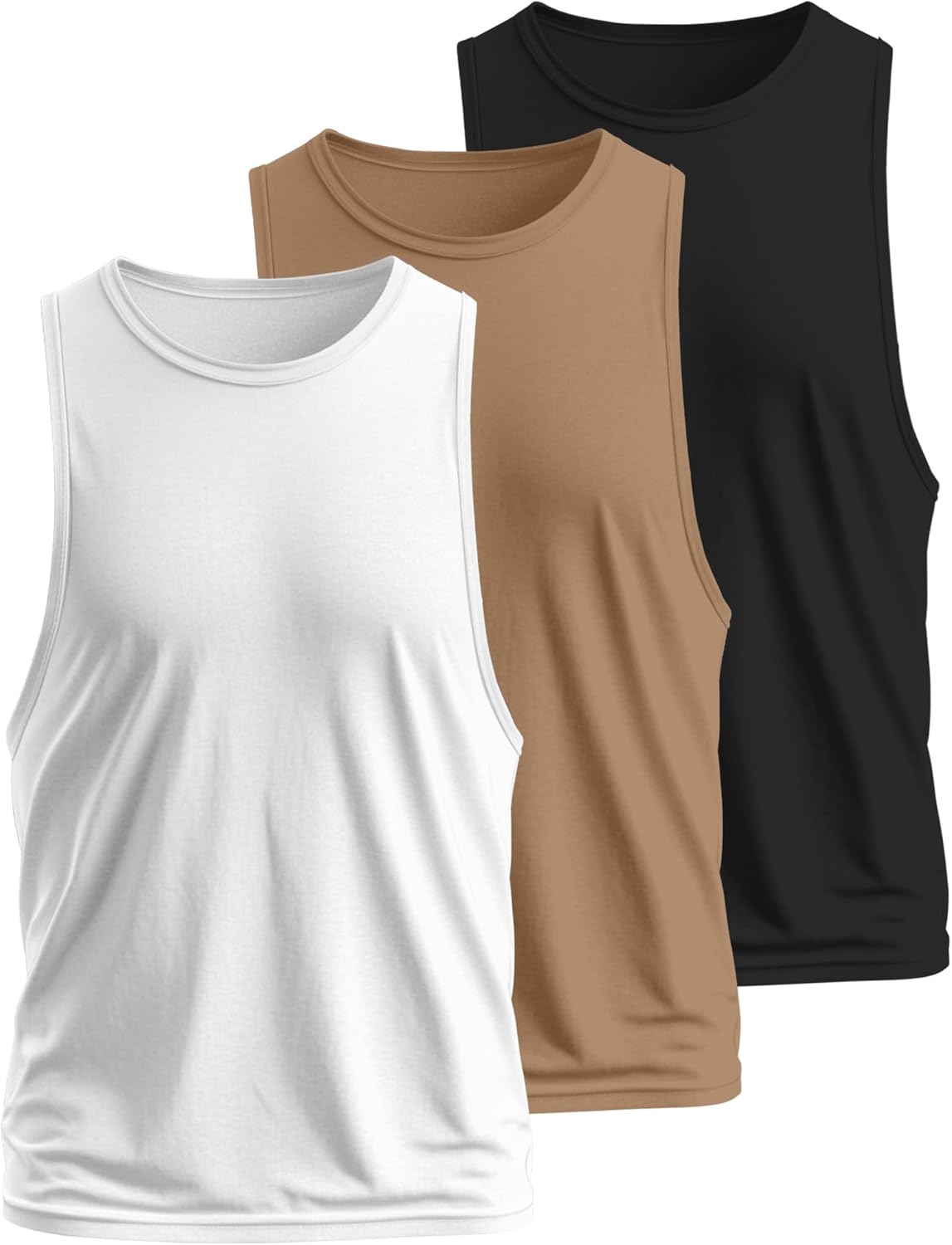 Ficerd 3 Pcs Big and Tall Men's Workout Tank Top Cotton Sleeveless Muscle Tee Gym Athletic Bodybuilding Cut Off Shirt 2 Ficerd 3 Pcs Big and Tall Men's Workout Tank Top Cotton Sleeveless Muscle Tee Gym Athletic Bodybuilding Cut Off Shirt - الصورة 2