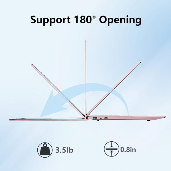 ⁦FUNYET Gaming Laptop, 2025 Win 11 Pro Laptops Computer, 16 Inch Lap Top, 16GB RAM 512GB SSD, N150 Processor(up to 3.6GHz), Backlit Keyboard. Rose Gold.⁩ - الصورة ⁦4⁩
