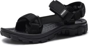 SYKT Womens Sandal Sport Sandals Open Toe Slide Sandals Ankle Strap Hiking Sandal Adjustable Velcro Arch Fit