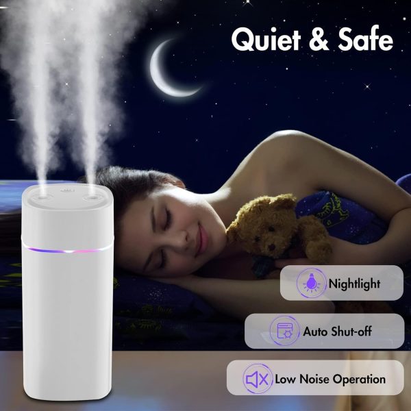 ⁦X spring Air Humidifier, 600ML Quiet Humidifiers for Bedroom, USB Personal Desktop Humidifier, Portable Cool Mist Humidifier with Colorful Mood Lights, Auto Shut-Off Humidifiers for Office, Bedroom⁩ - الصورة ⁦3⁩