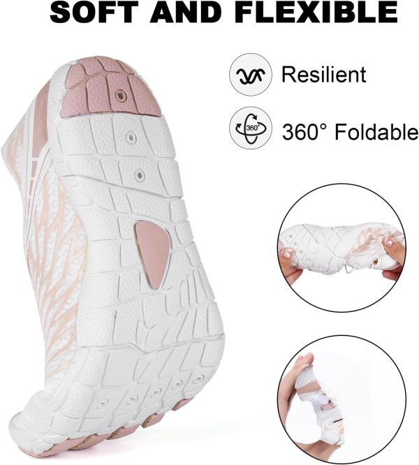 ⁦KASTWAVE Hike Barefoot Shoes for Women Water Shoes with Toe Box Non-Slip Zero Drop Hiking Footwear Breathable Outdoor Trail Running Shoe Elastic Lock Buckle for Aquatic Adventures, 39 EU Wide⁩ - الصورة ⁦2⁩