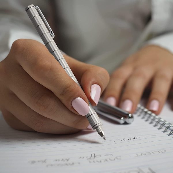 ⁦X spring Fidget Pen - Magnetic Pen with 13 Rings, Magnet Pen for Creative Writing, Intellectual Learning & Stress Reduction, Ideal Magnetic Fidget Toy & Fidget Magnets Gifts for Family or Friends⁩ - الصورة ⁦5⁩