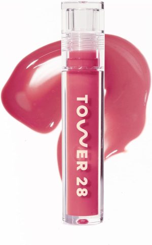 Tower 28 ShineOn Milky Lip Jelly, COCONUT, Non-Sticky, Hydrating Vegan Lip Gloss in Milky Rosy Pink, Apricot and Raspberry Seed Oil, Moisturizing, Clean, Cruelty Free