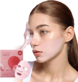 ROUND LAB Camellia Collagen Mask, 30min Hydrogel Mask, Quick Hydration, Firming&Pore Minimizing, For sensitive skin, Micro molecule collagen, Facial Mask, 34 g/1.19 Fl Oz 4ea