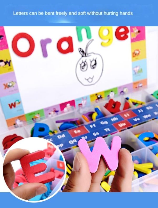 ⁦SYOSI Magnetic Letters Kit, A-Z Foam Magnetic Letters, Alphabet Letters, 234 Pcs with Large Double-Side Magnet Board, Educational Refrigerator Magnets for Preschool Learning Spelling⁩ - الصورة ⁦3⁩