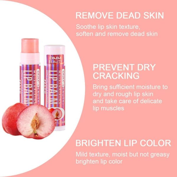 ⁦Azonee Fruit Flavored Lip Balm Set, 6-Pcs Vitamin E Honey Infused Lip Care for Chapped Lips, Natural Moisturizing Lip Balm for Kids Adults, Includes Green Tea Carrot Banana Grape Peach Orange (Set 3)⁩ - الصورة ⁦3⁩
